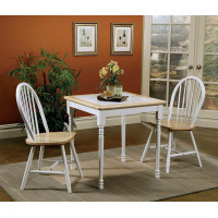 Coaster Furniture 4191 Square Top Dining Table Natural Brown and White